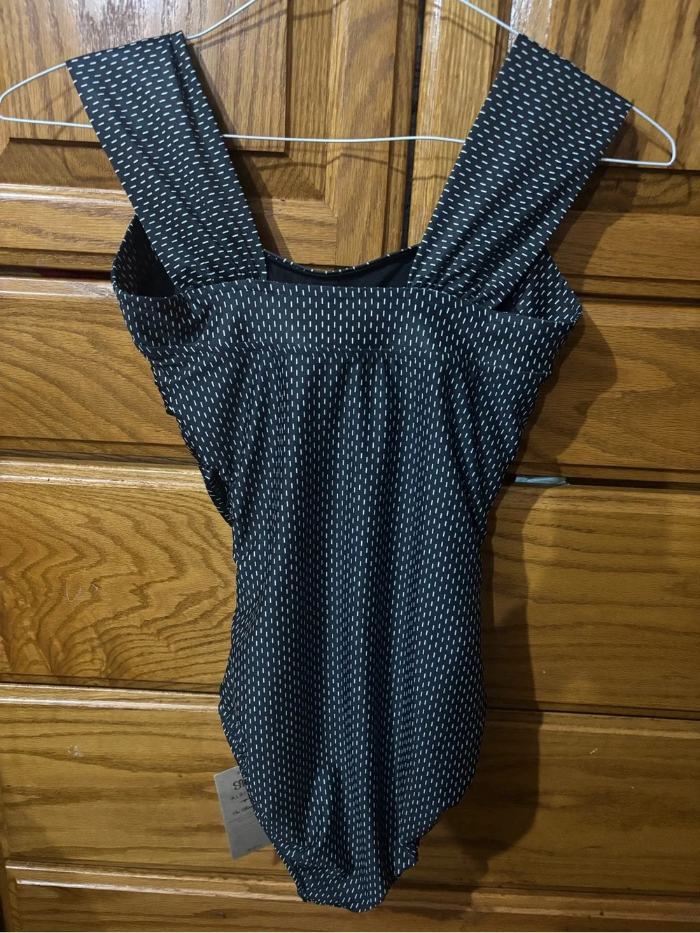 Albion Black Polka Dot Ruched Bodysuit